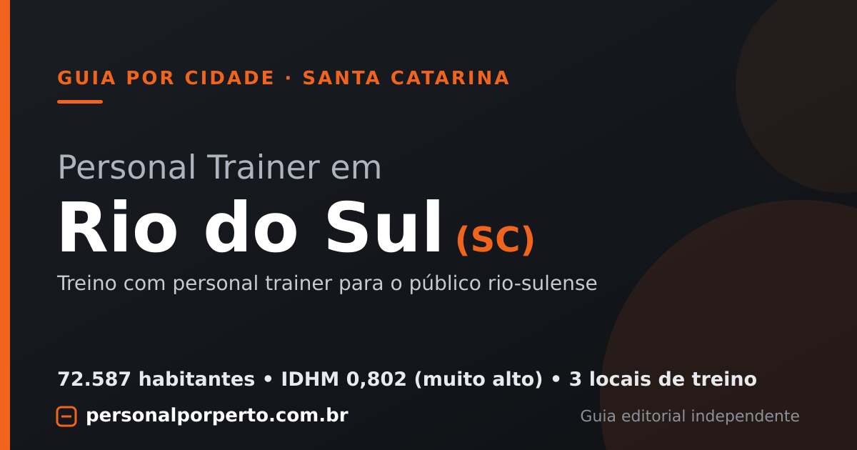 Personal trainer em Rio do Sul (SC) — guia do Personal por Perto