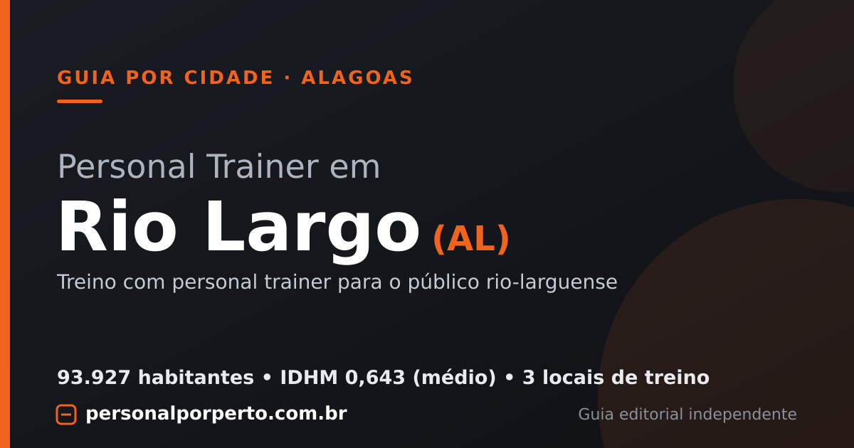 Personal trainer em Rio Largo (AL) — guia do Personal por Perto
