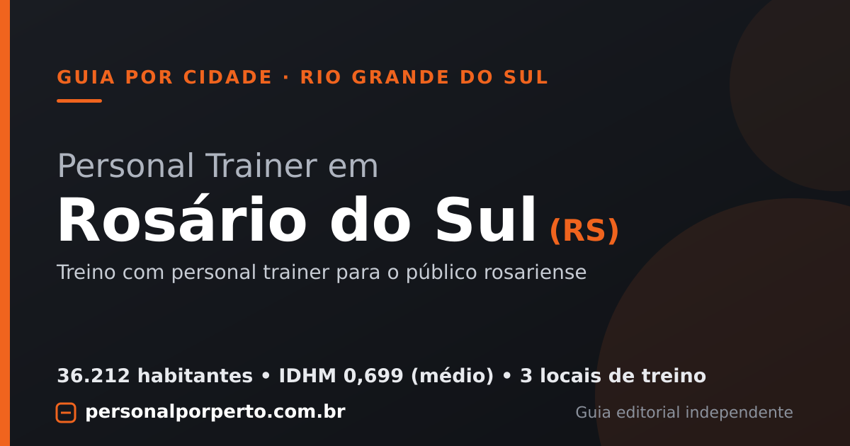 Personal trainer em Rosário do Sul (RS) — guia do Personal por Perto
