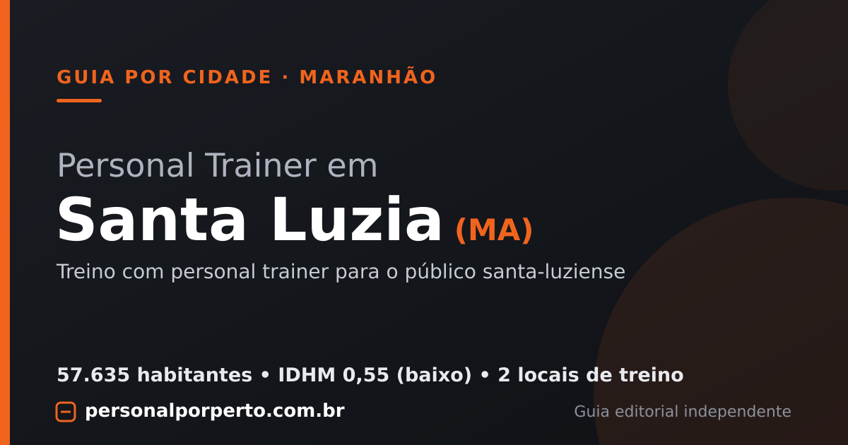 Personal trainer em Santa Luzia (MA) — guia do Personal por Perto