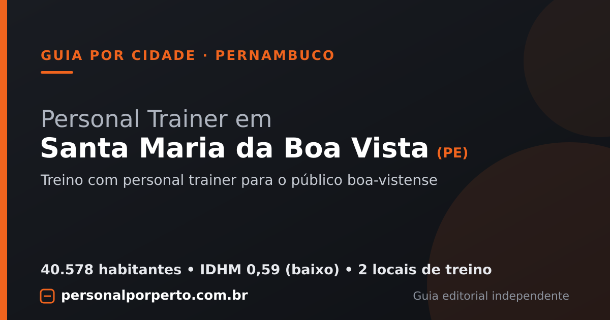 Personal trainer em Santa Maria da Boa Vista (PE) — guia do Personal por Perto