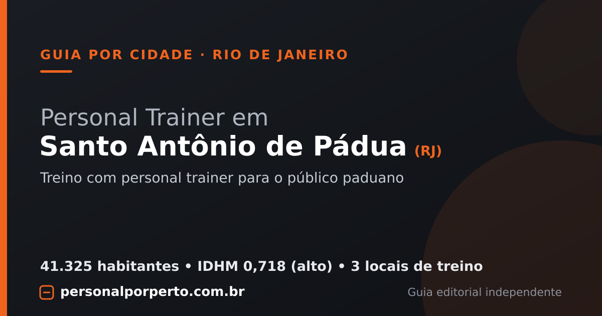 Personal trainer em Santo Antônio de Pádua (RJ) — guia do Personal por Perto