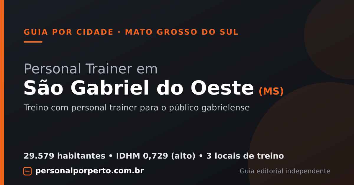Personal trainer em São Gabriel do Oeste (MS) — guia do Personal por Perto