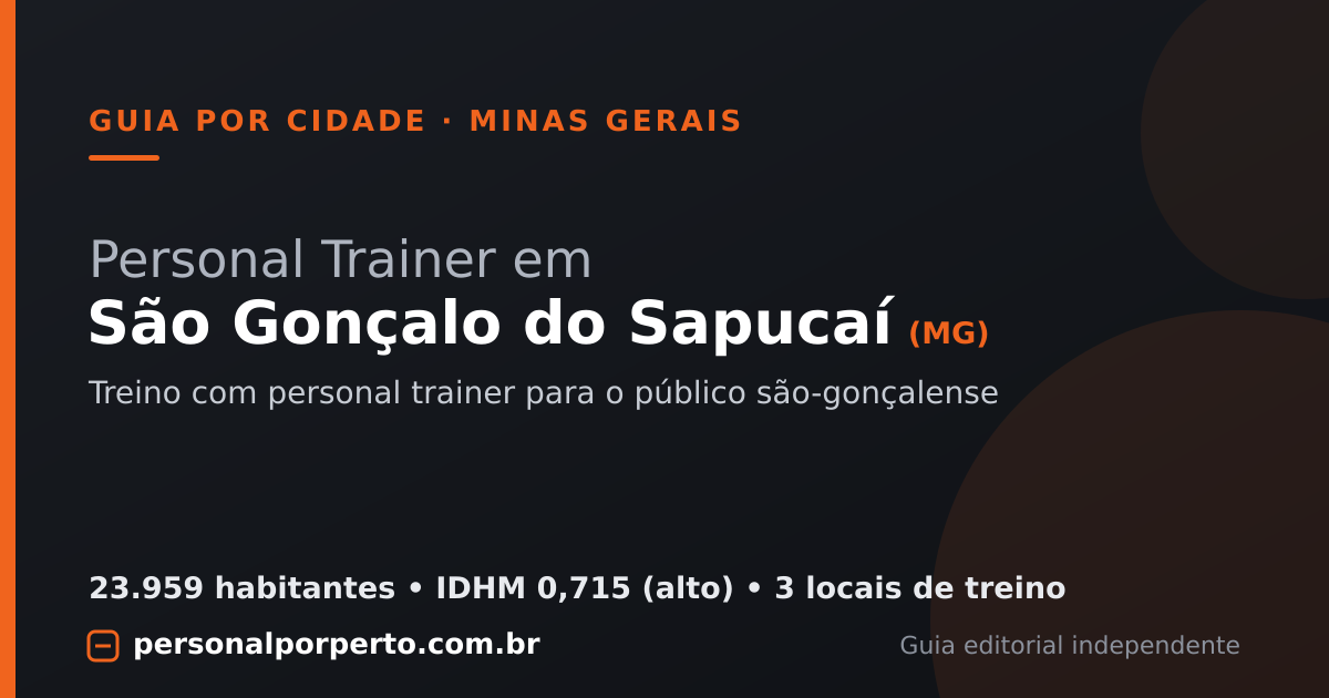 Personal trainer em São Gonçalo do Sapucaí (MG) — guia do Personal por Perto