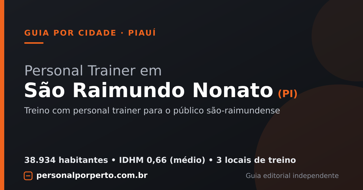 Personal trainer em São Raimundo Nonato (PI) — guia do Personal por Perto
