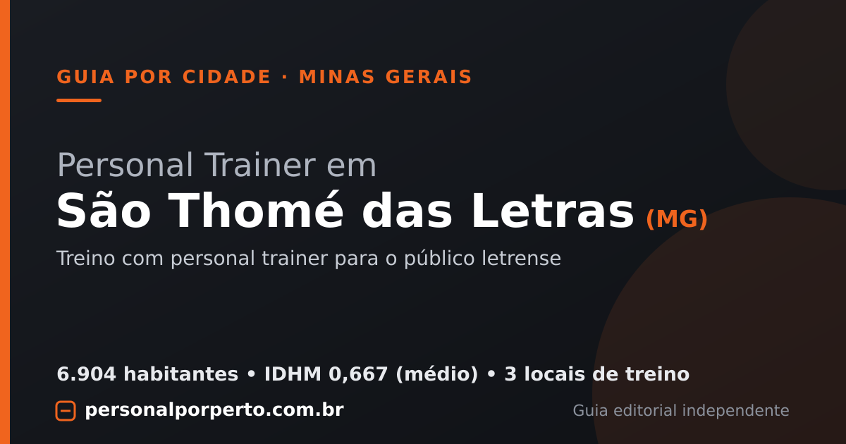 Personal trainer em São Thomé das Letras (MG) — guia do Personal por Perto