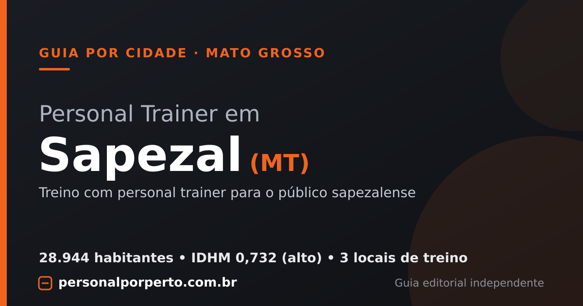 Personal trainer em Sapezal (MT) — guia do Personal por Perto