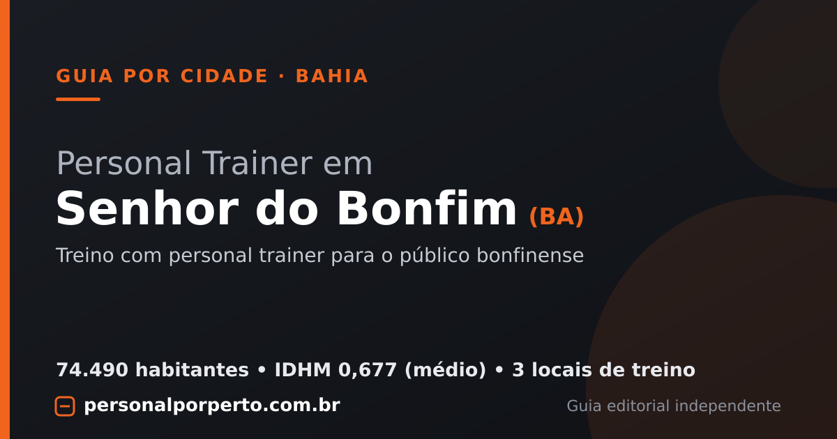 Personal trainer em Senhor do Bonfim (BA) — guia do Personal por Perto