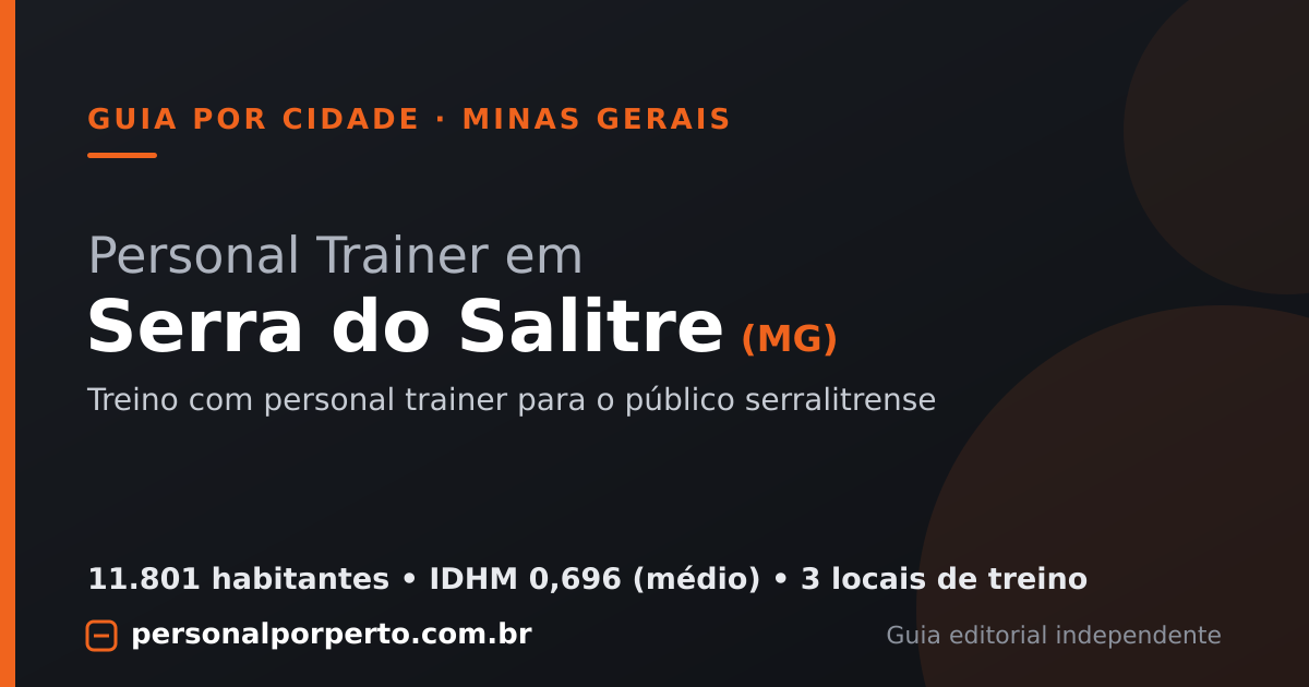 Personal trainer em Serra do Salitre (MG) — guia do Personal por Perto