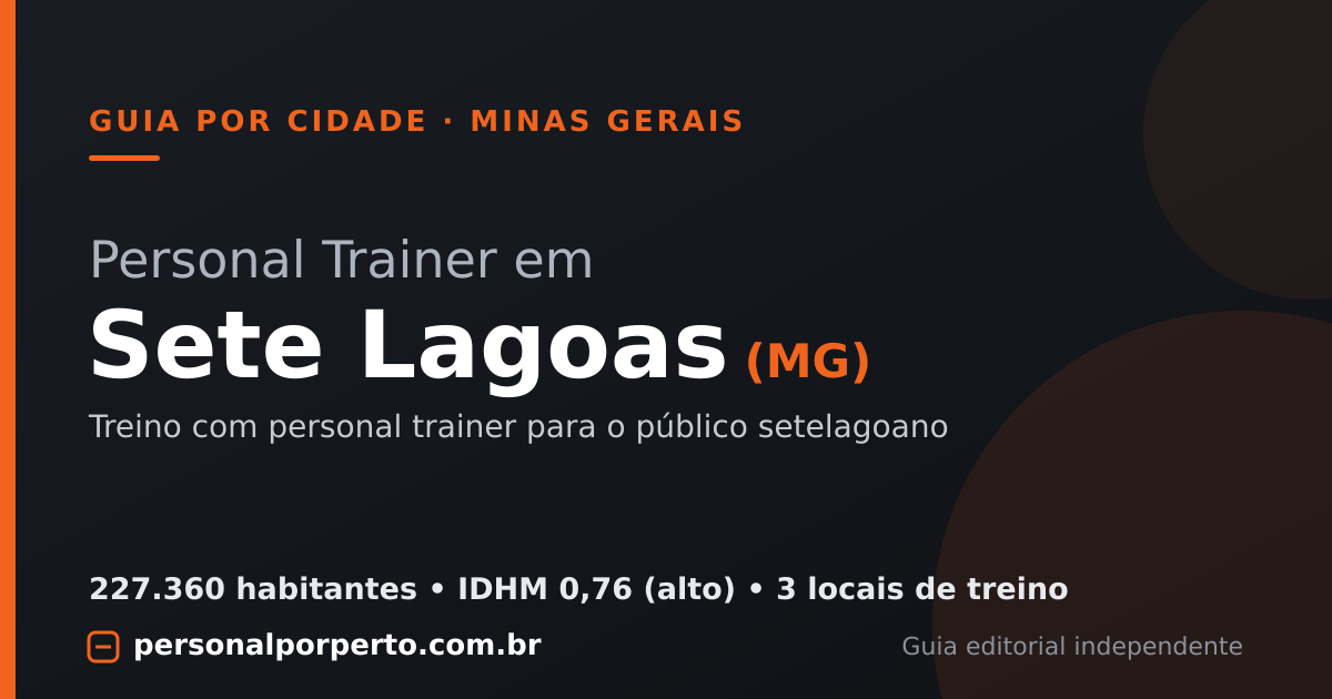Personal trainer em Sete Lagoas (MG) — guia do Personal por Perto
