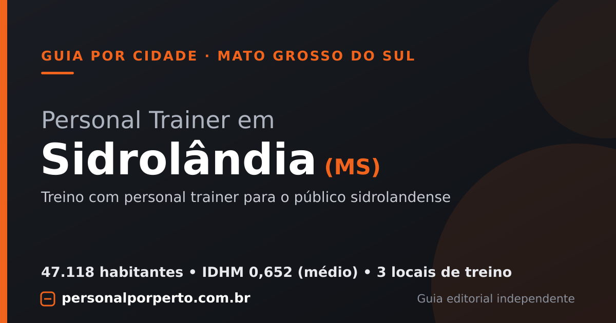 Personal trainer em Sidrolândia (MS) — guia do Personal por Perto