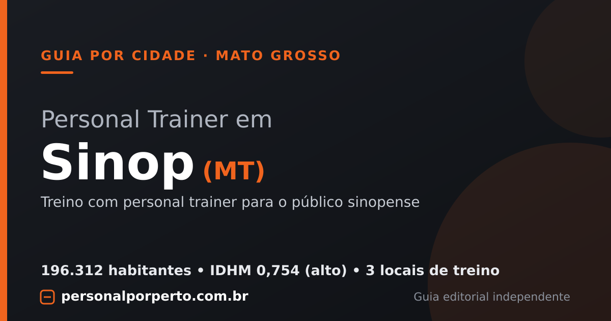 Personal trainer em Sinop (MT) — guia do Personal por Perto
