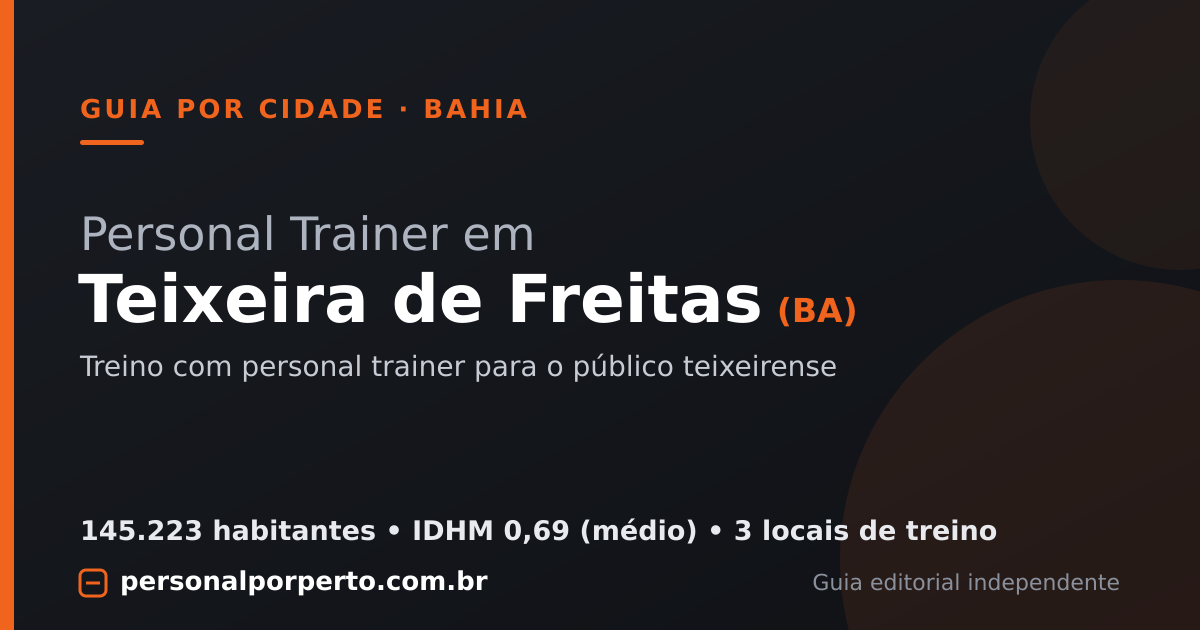 Personal trainer em Teixeira de Freitas (BA) — guia do Personal por Perto
