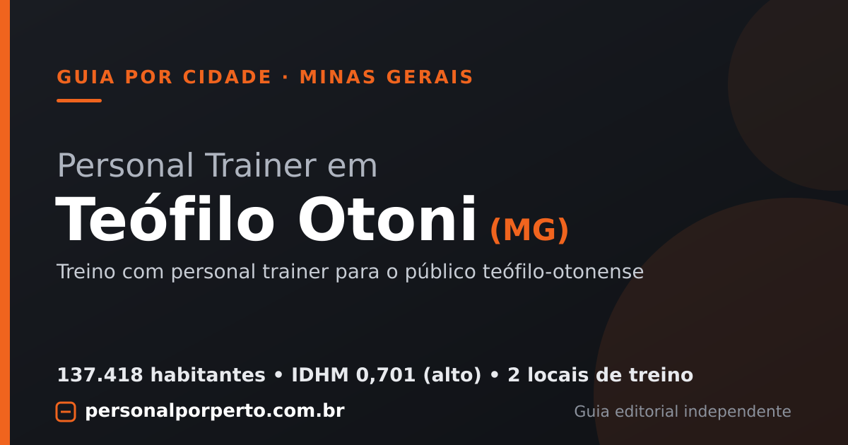 Personal trainer em Teófilo Otoni (MG) — guia do Personal por Perto
