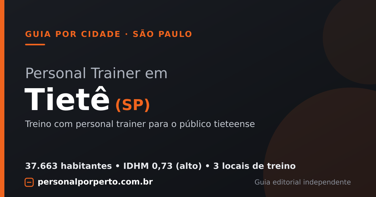Personal trainer em Tietê (SP) — guia do Personal por Perto