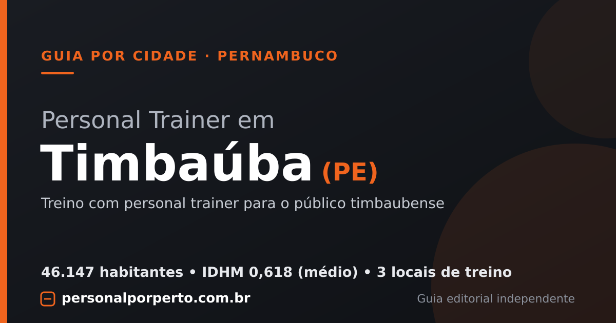 Personal trainer em Timbaúba (PE) — guia do Personal por Perto