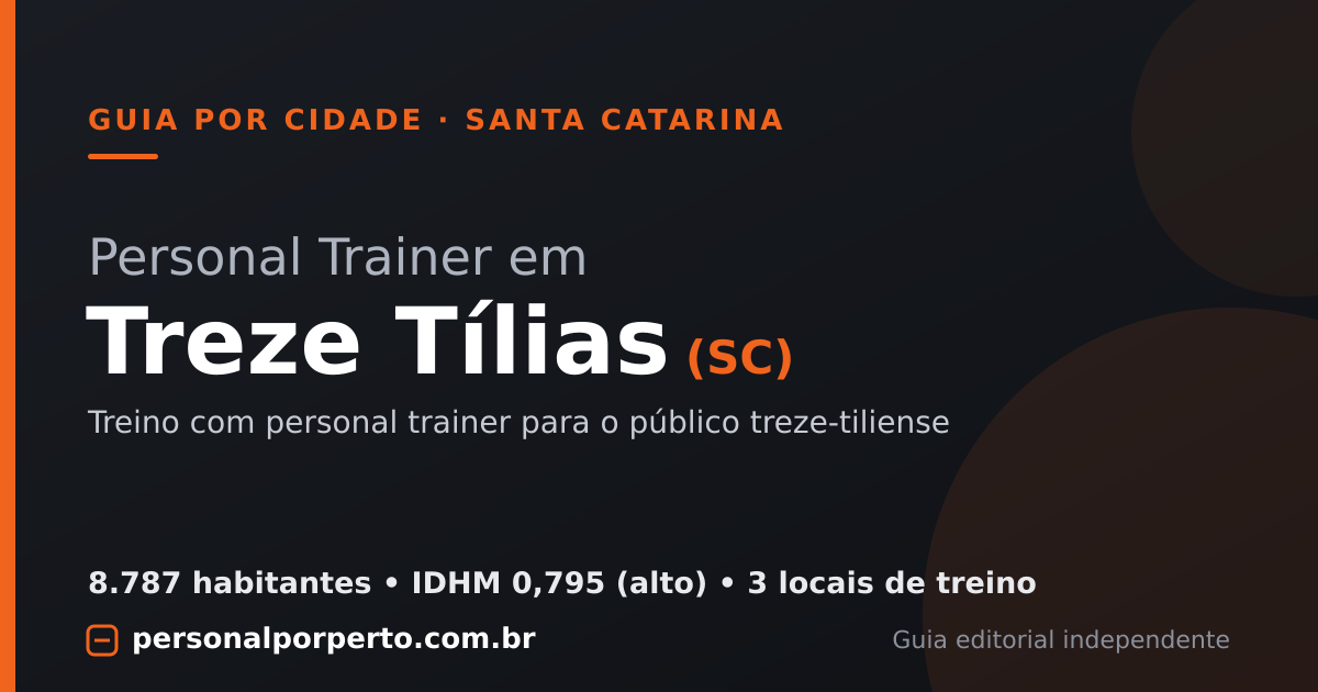 Personal trainer em Treze Tílias (SC) — guia do Personal por Perto