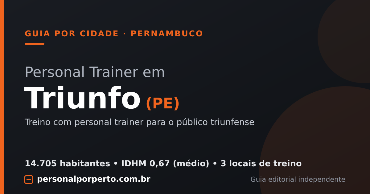 Personal trainer em Triunfo (PE) — guia do Personal por Perto