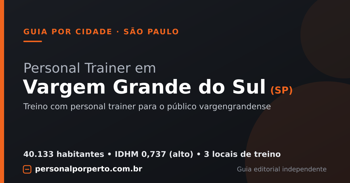 Personal trainer em Vargem Grande do Sul (SP) — guia do Personal por Perto