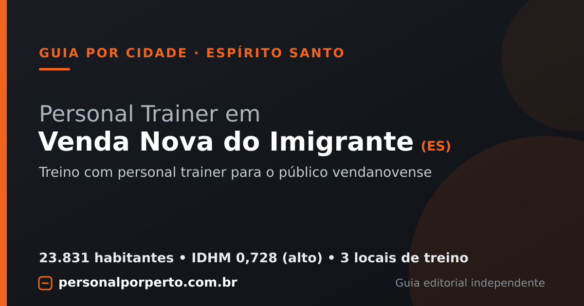 Personal trainer em Venda Nova do Imigrante (ES) — guia do Personal por Perto