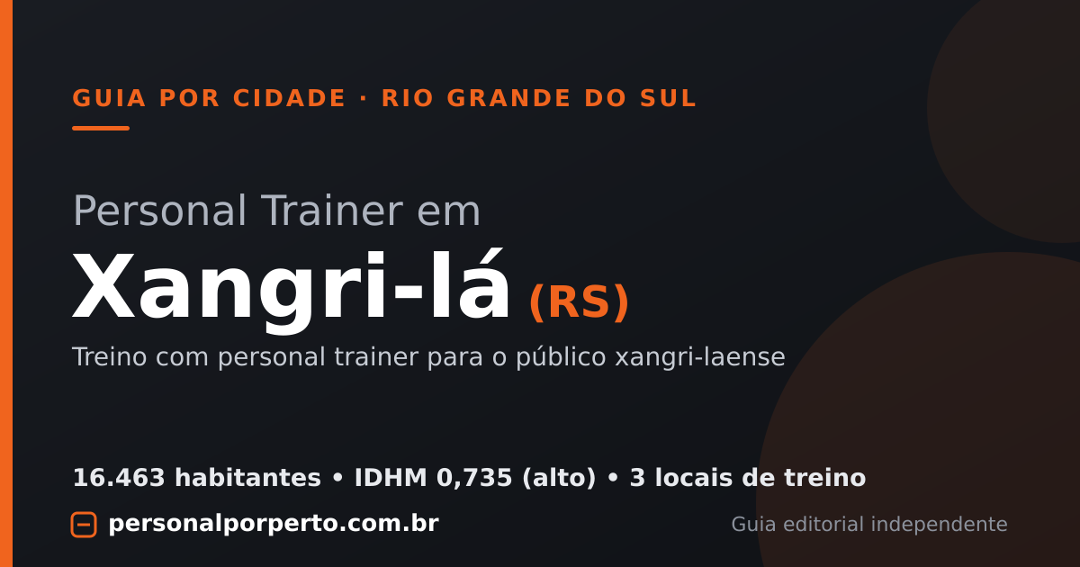 Personal trainer em Xangri-lá (RS) — guia do Personal por Perto