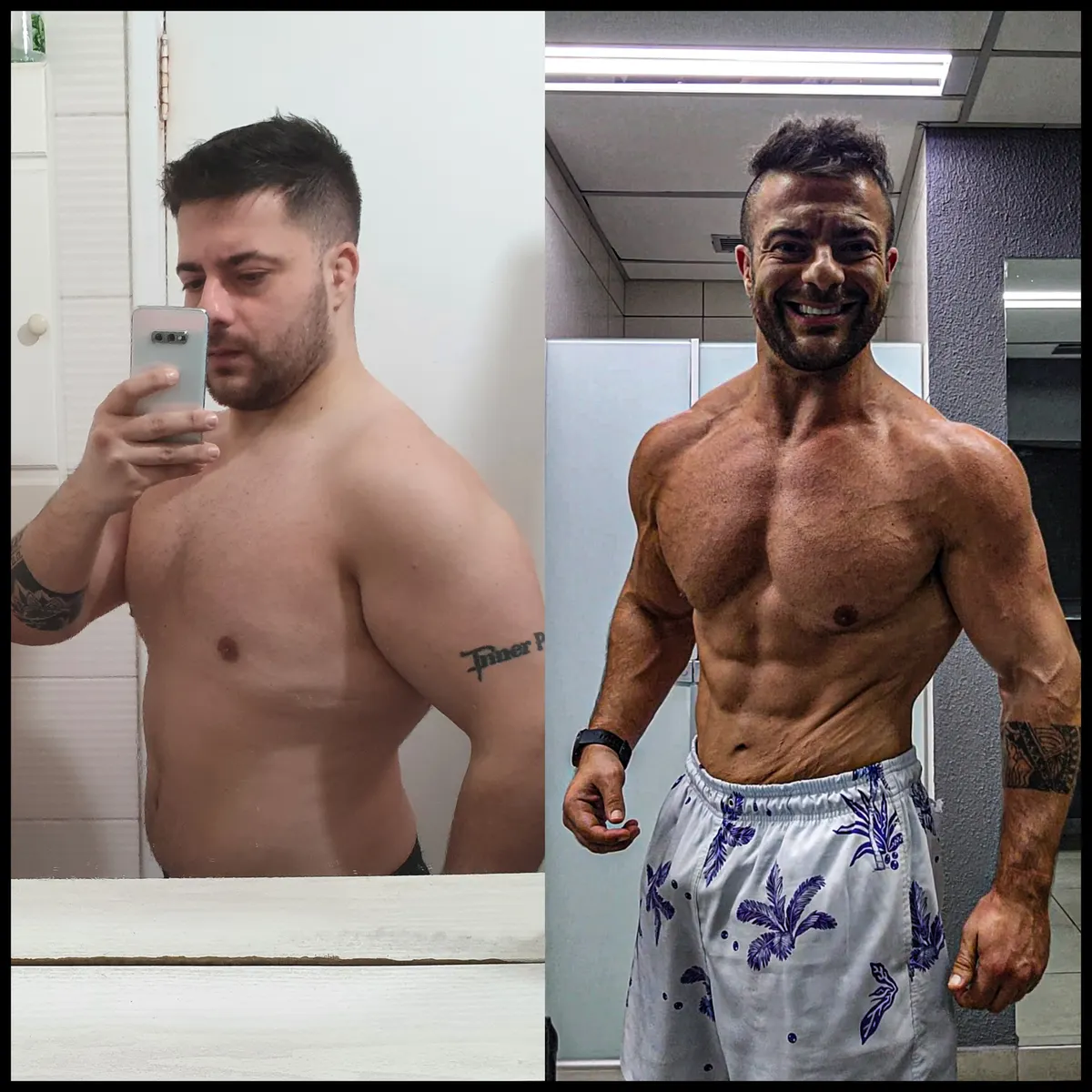 Antes e depois do Montinho Personal: transformação de mais de 40 kg — personal trainer que atende Barueri, Alphaville e região
